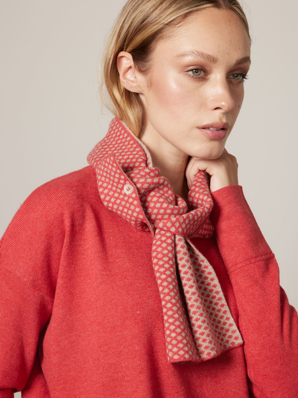 4743P - Bicolor scarf 2 bott. pois