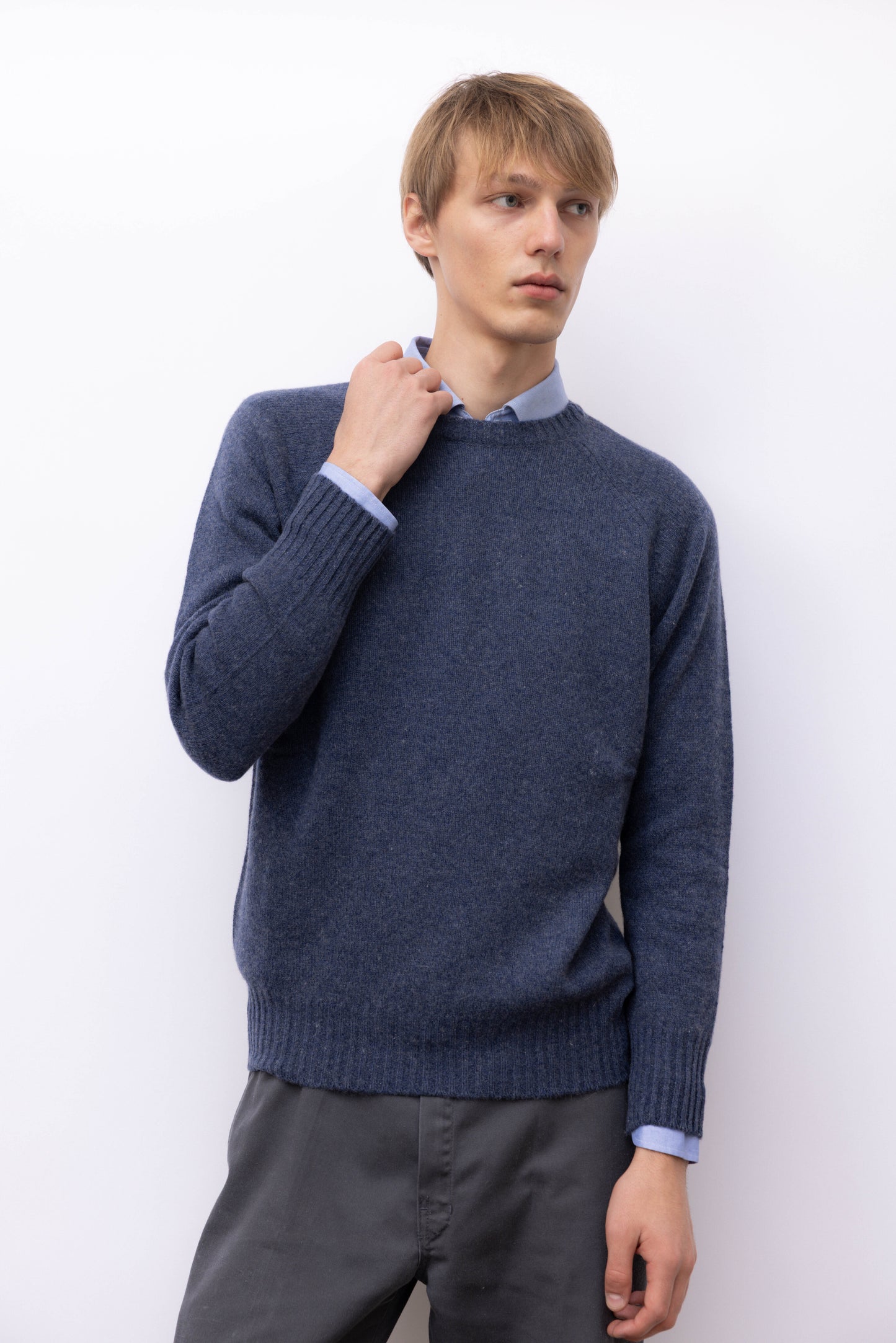 521 - Crew Raglan Man 100% cashmere