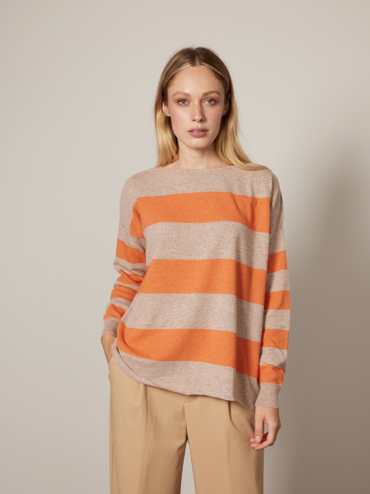 4339 - Stripped boat neck bicolor