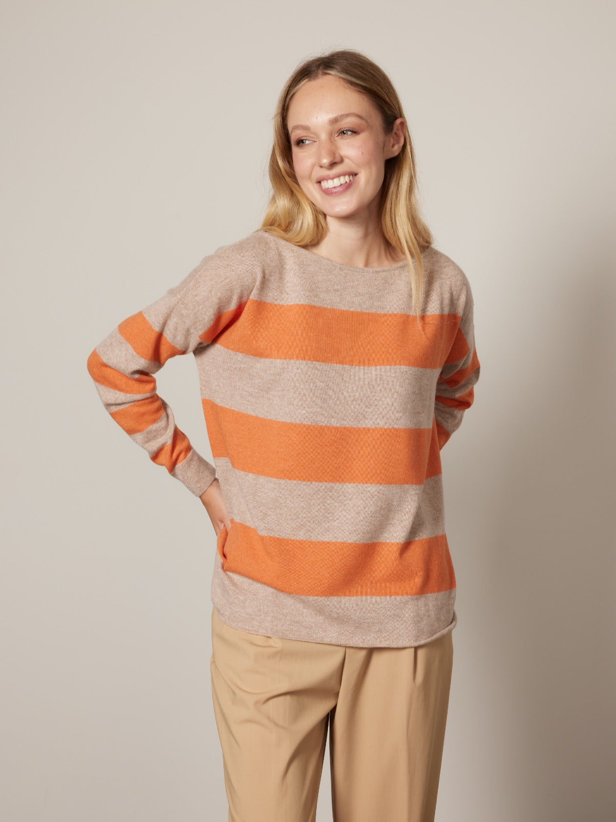 4339 - Stripped boat neck bicolor