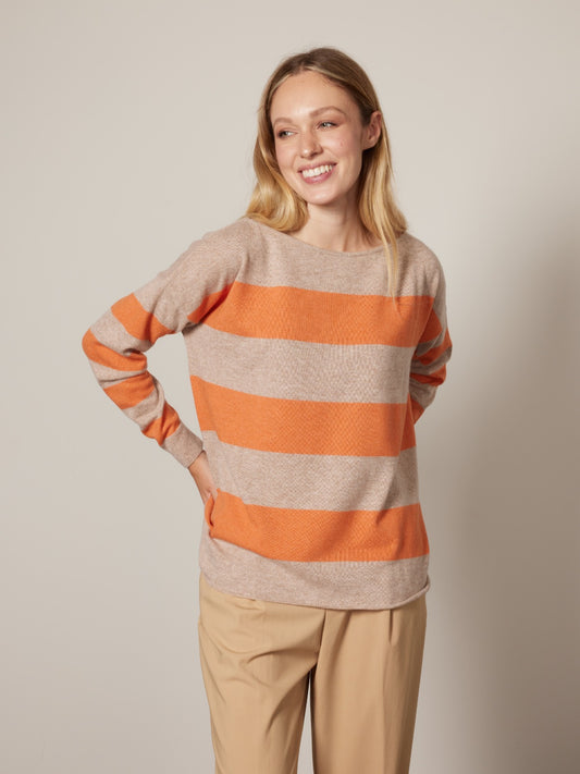 4339 - Stripped boat neck bicolor