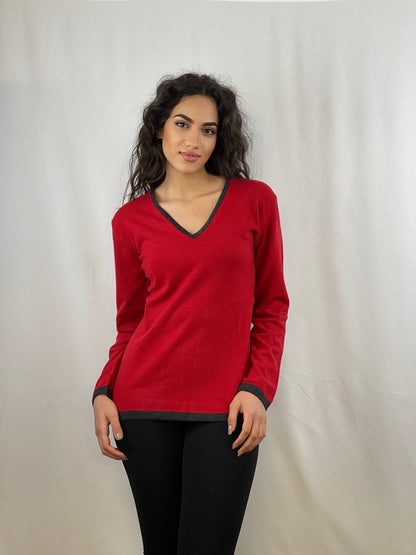 3336 - Two-tone V-neck