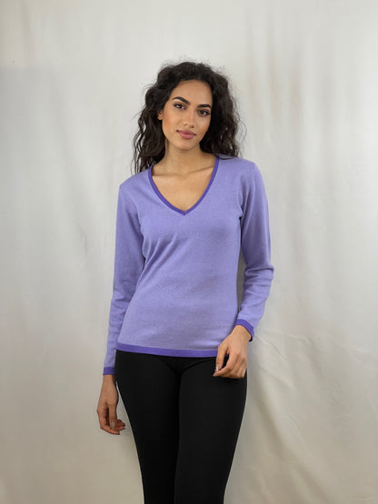 3336 - Two-tone V-neck