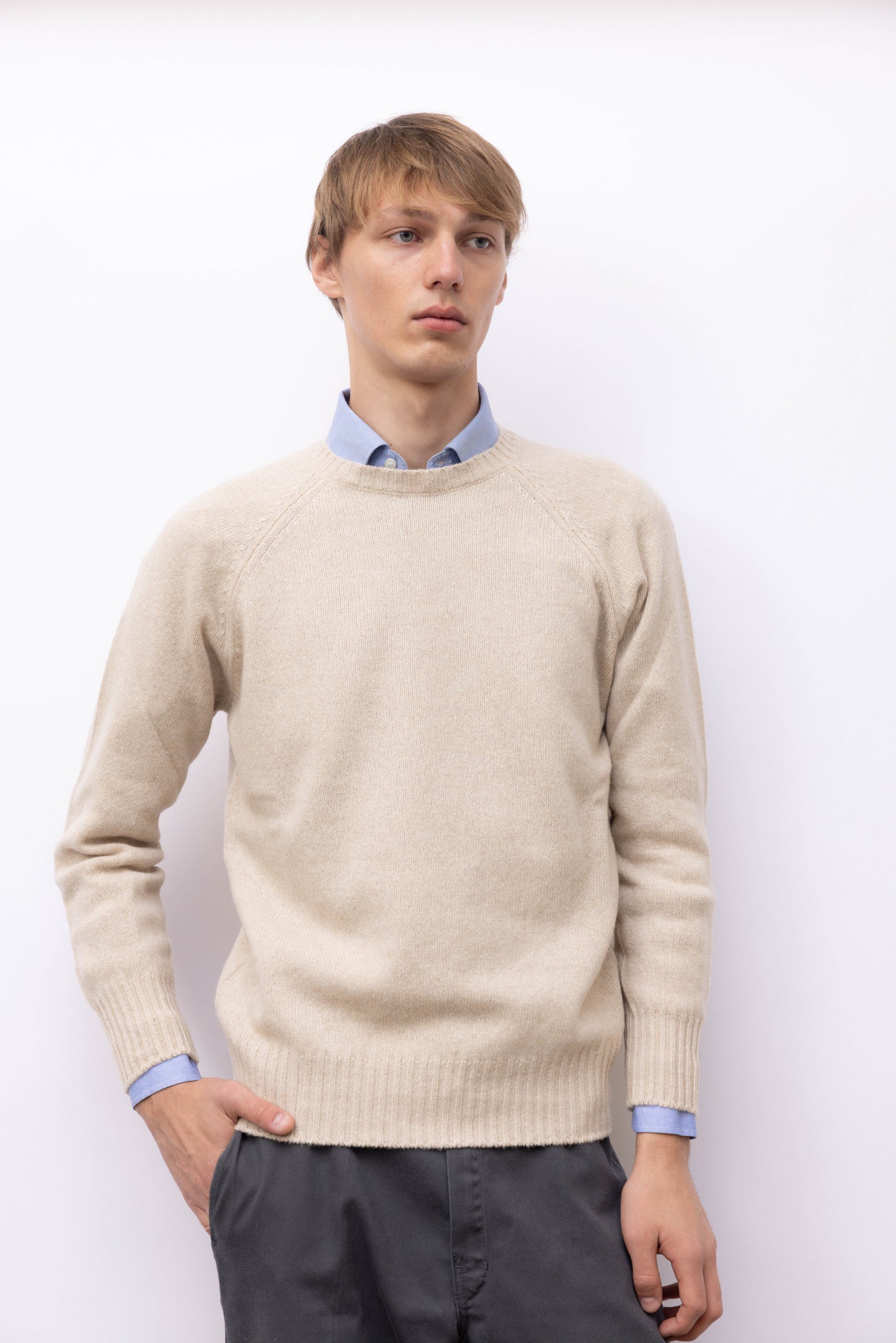 521 - Crew Raglan Man 100% cashmere