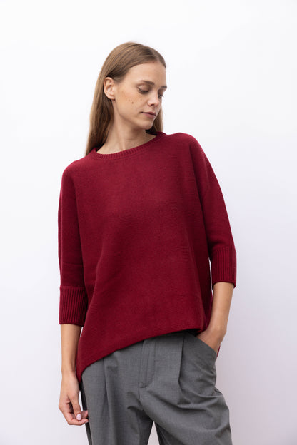 48100 - Crew neck poncho 3/4