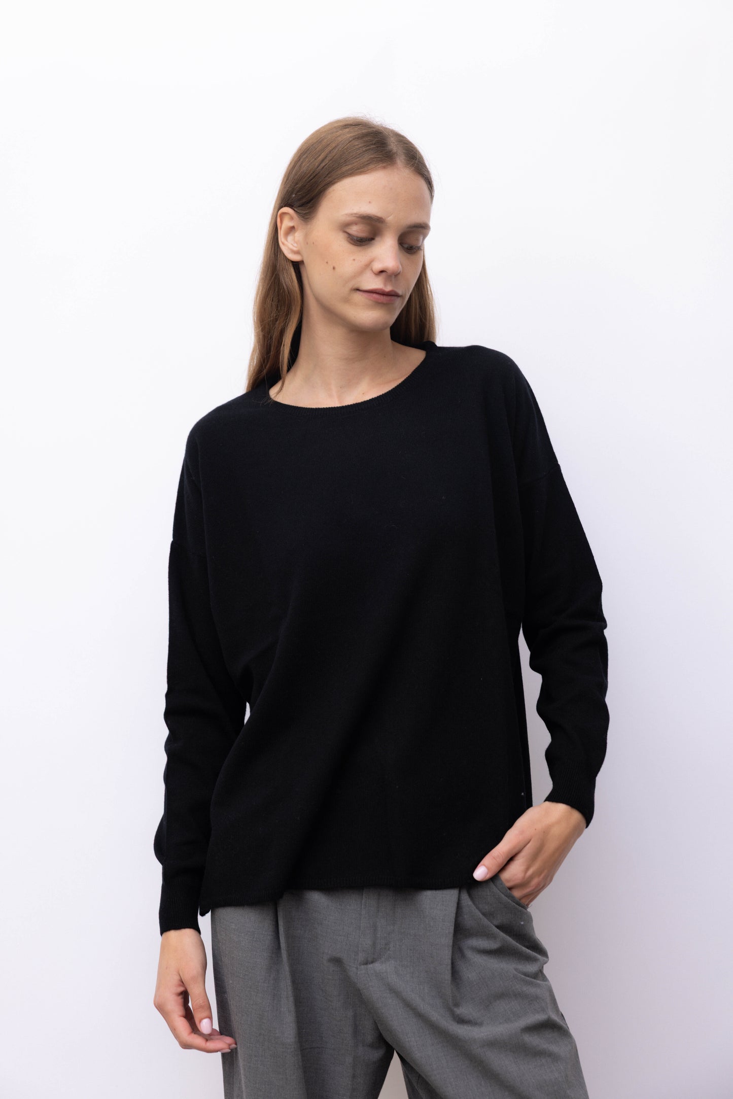 7337 - Crew neck maxi 100% cashmere
