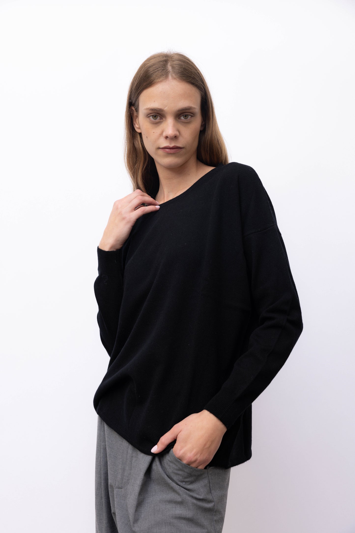 7337 - Crew neck maxi 100% cashmere