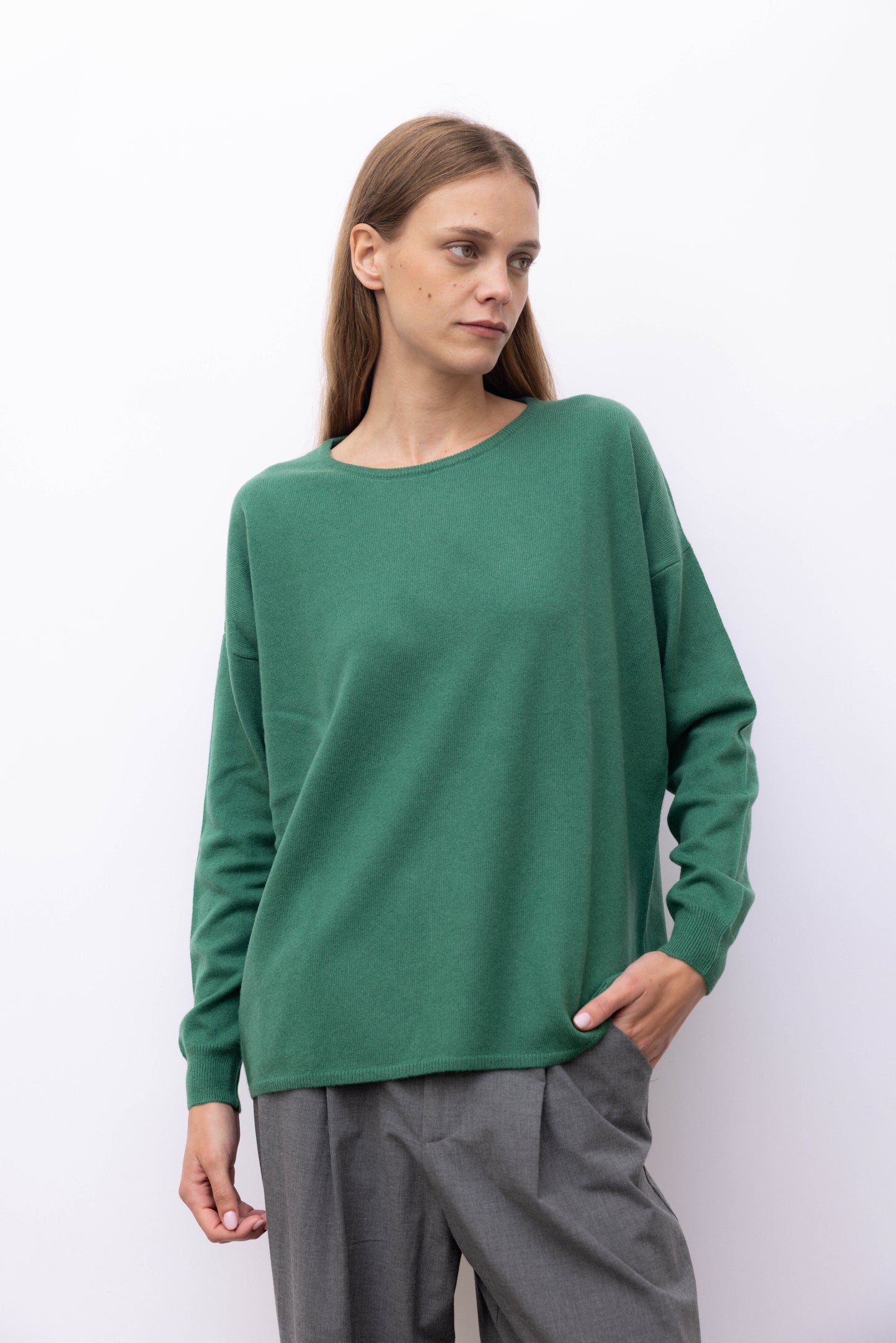 7337 - Crew neck maxi 100% cashmere