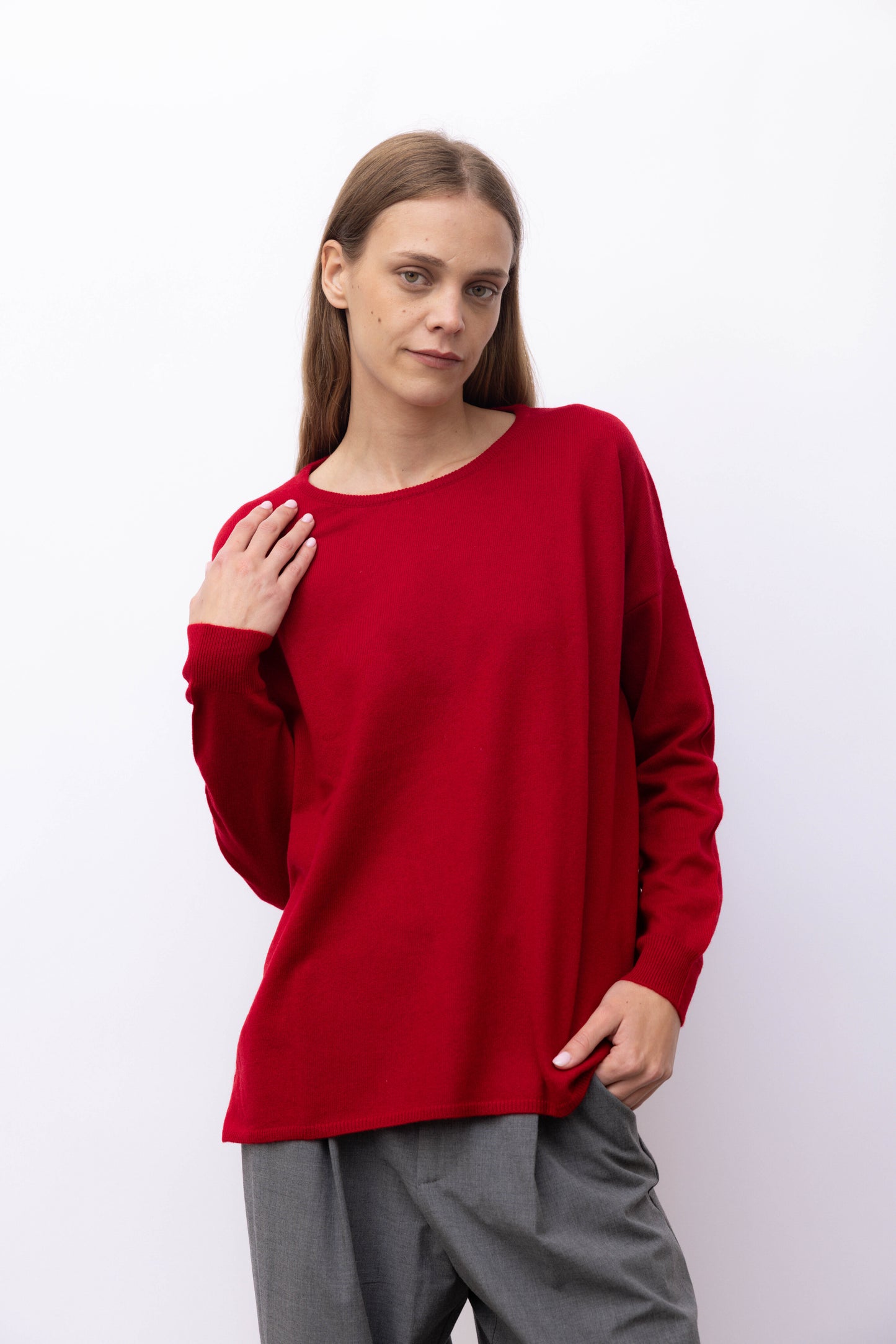 7337 - Crew neck maxi 100% cashmere