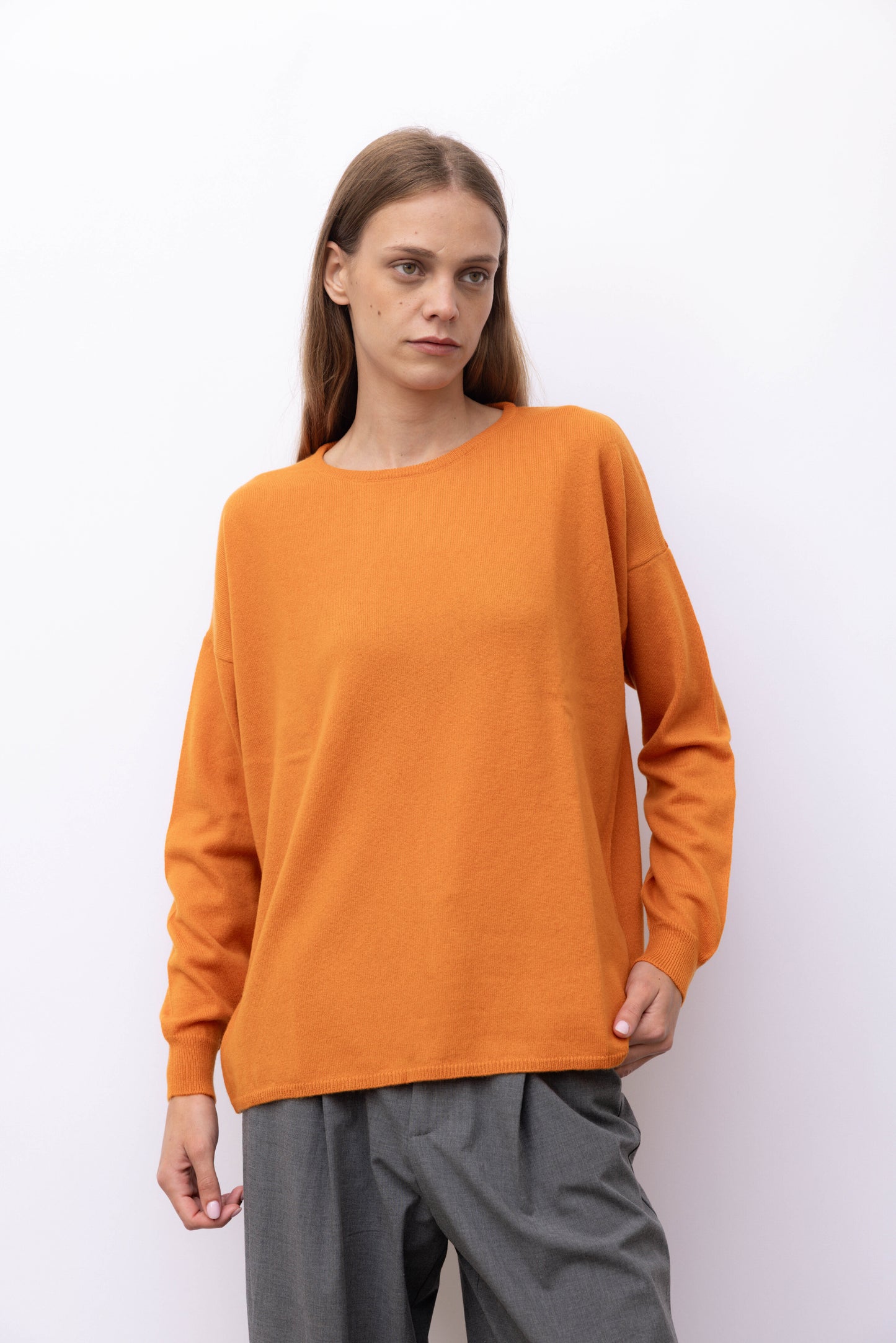 7337 - Crew neck maxi 100% cashmere