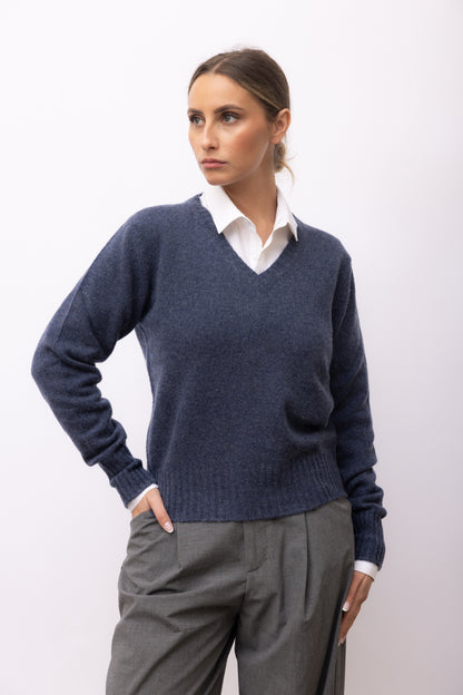 4331 - Maxi two-tone crew neck