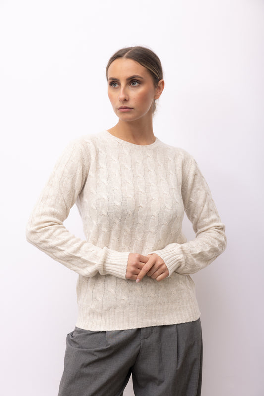 4121 - Crew neck braids woman