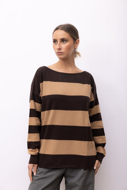 4339 - Stripped boat neck bicolor