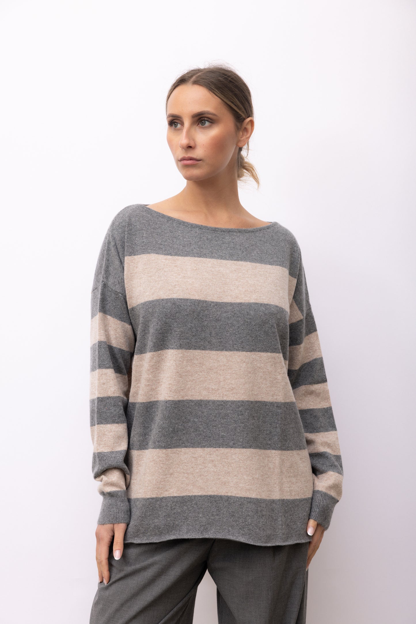4339 - Stripped boat neck bicolor