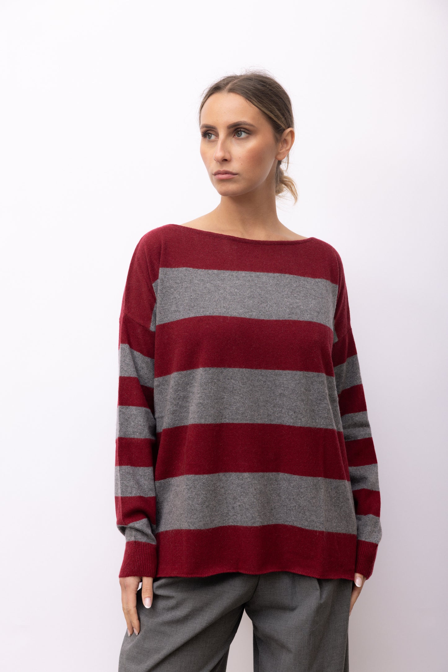 4339 - Stripped boat neck bicolor