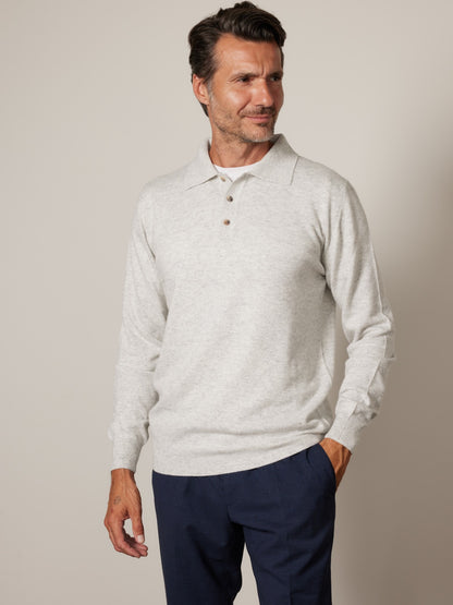 4207 - Men's three-button long-sleeved polo shirt